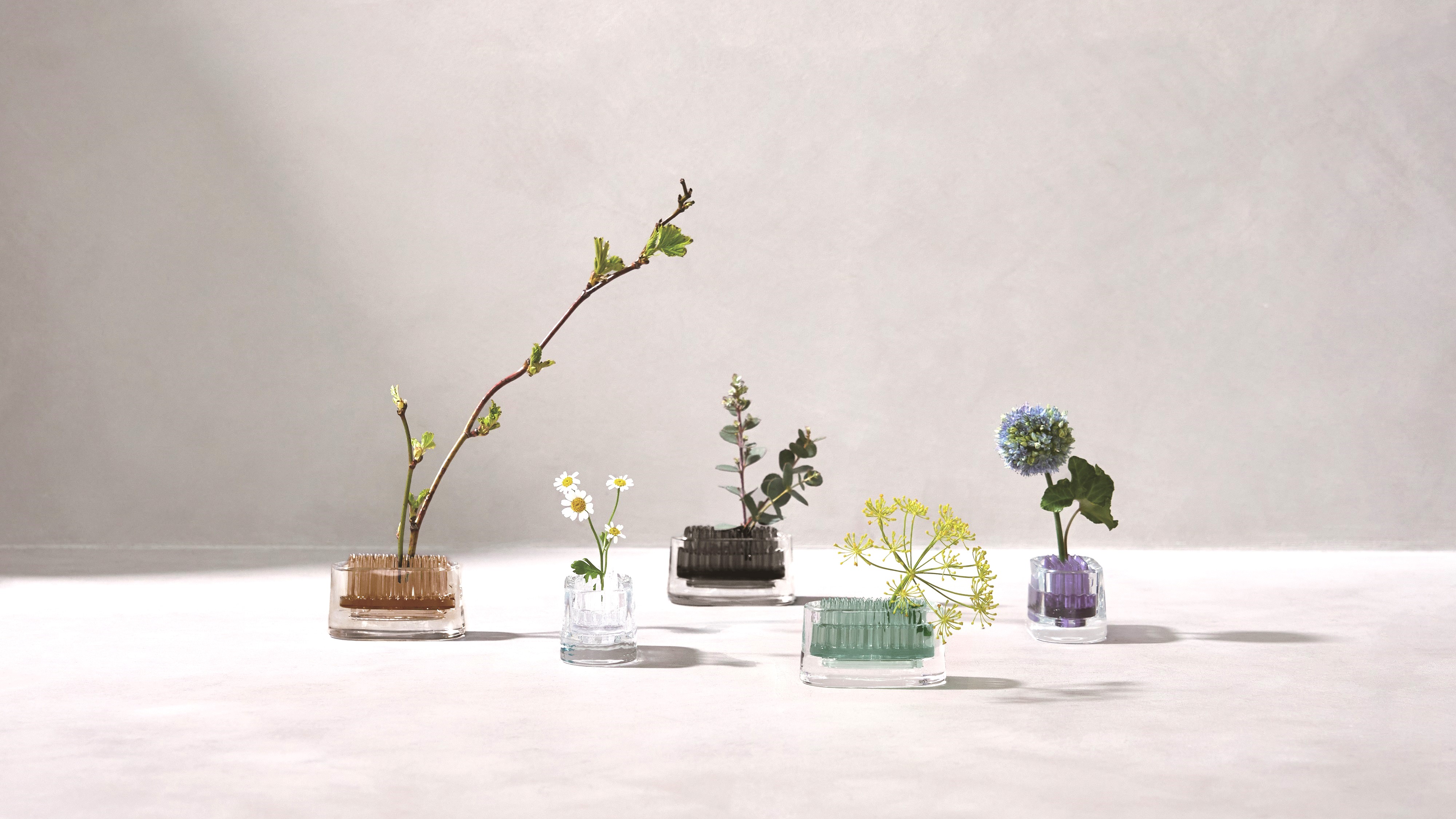 アッシュコンセプト、剣山型の花器が16万個 部屋に合わせてロング